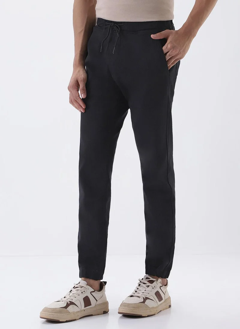 Urbano Fashion Urbano Fashion Men's Black Slim Fit Stretchable Jogger Jeans